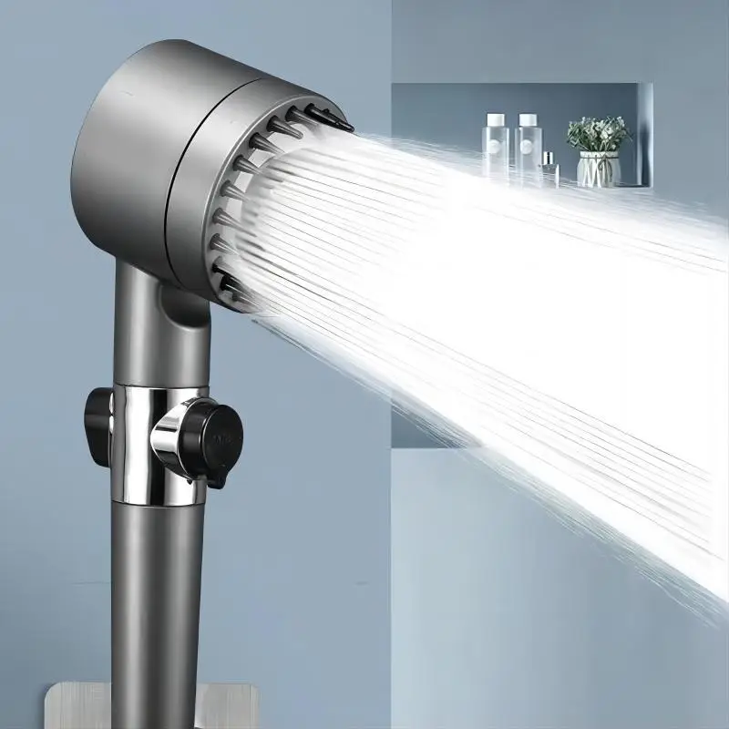Bathroom Pressurized Shower Head, 1 Count Handheld Shower Head Powerful Pressurization Adjustable 4 Modes for Home Bathtub, Summer Gifts, Household Es