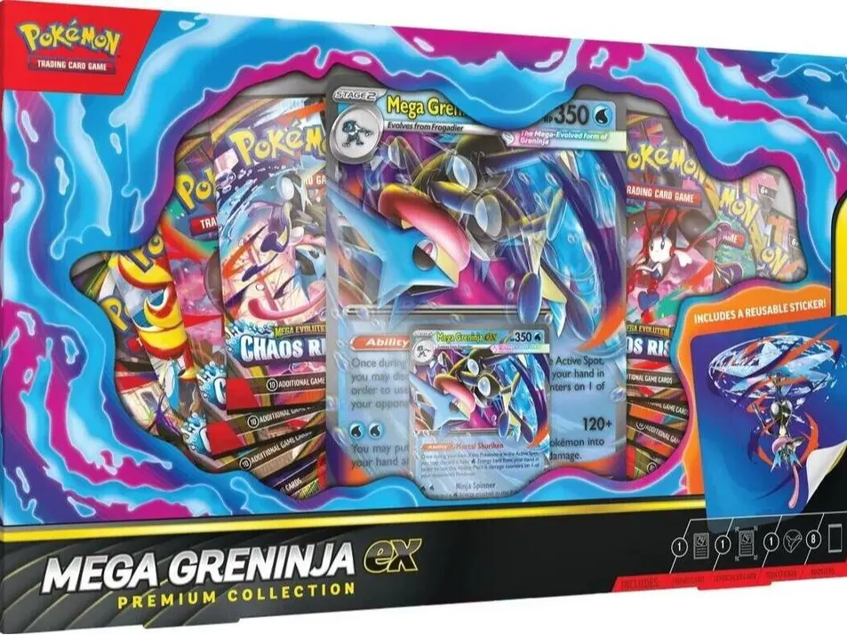 Mega Greninja ex Premium Collection - Live Rip Collectible Trading Card Bundle, Collectible Cards