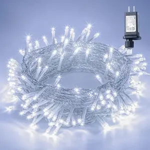 LED String Lights by White 100LED Plug in Fairy String Lights with 8 Modes for Indoor and Outdoor Party Wedding Home Patio Lawn Garden Christmas SuppliesWhite