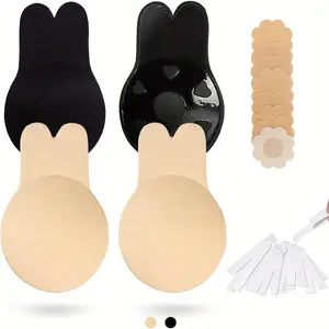 Strapless Sticky Bra, Backless Adhesive Push Up Invisible Silicone Bra for Women Breast Lift