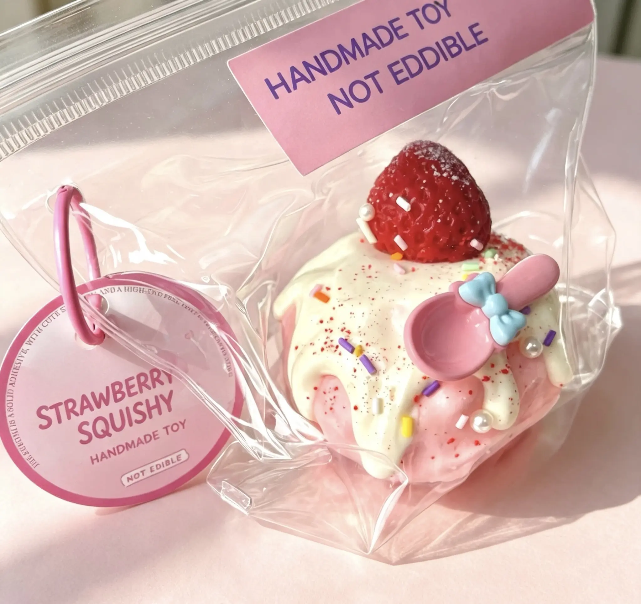 Bakery Theme Silicone Stress Relief Toys - Slow Rebound Strawberry/Blueberry Cake Shapes, Food-Styled Silicone Grade Stress Reliever Finished Products