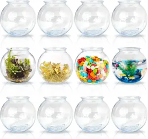 Plastic Ivy Bowls - 12 Pack - 16 Oz - Fish Bowl for Drinks, Home Décor, Unbreakable Centerpiece, Carnival Game Accessory, Candy Dishes, Ornament Holder, Party Supplies, Sweet Treats