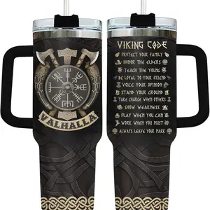 Freya 40 oz engraved Tumbler, Viking design Tumbler-Freya Viking Design, Gift for your Health