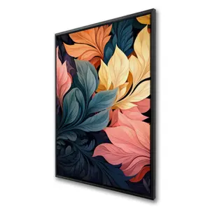 Pictorem C1FC2436I3DXO2 24x36 in. Floral Pastel Bloom Artistic Beige-Framed Poster Print, Elegant Home Decor for Living Spaces