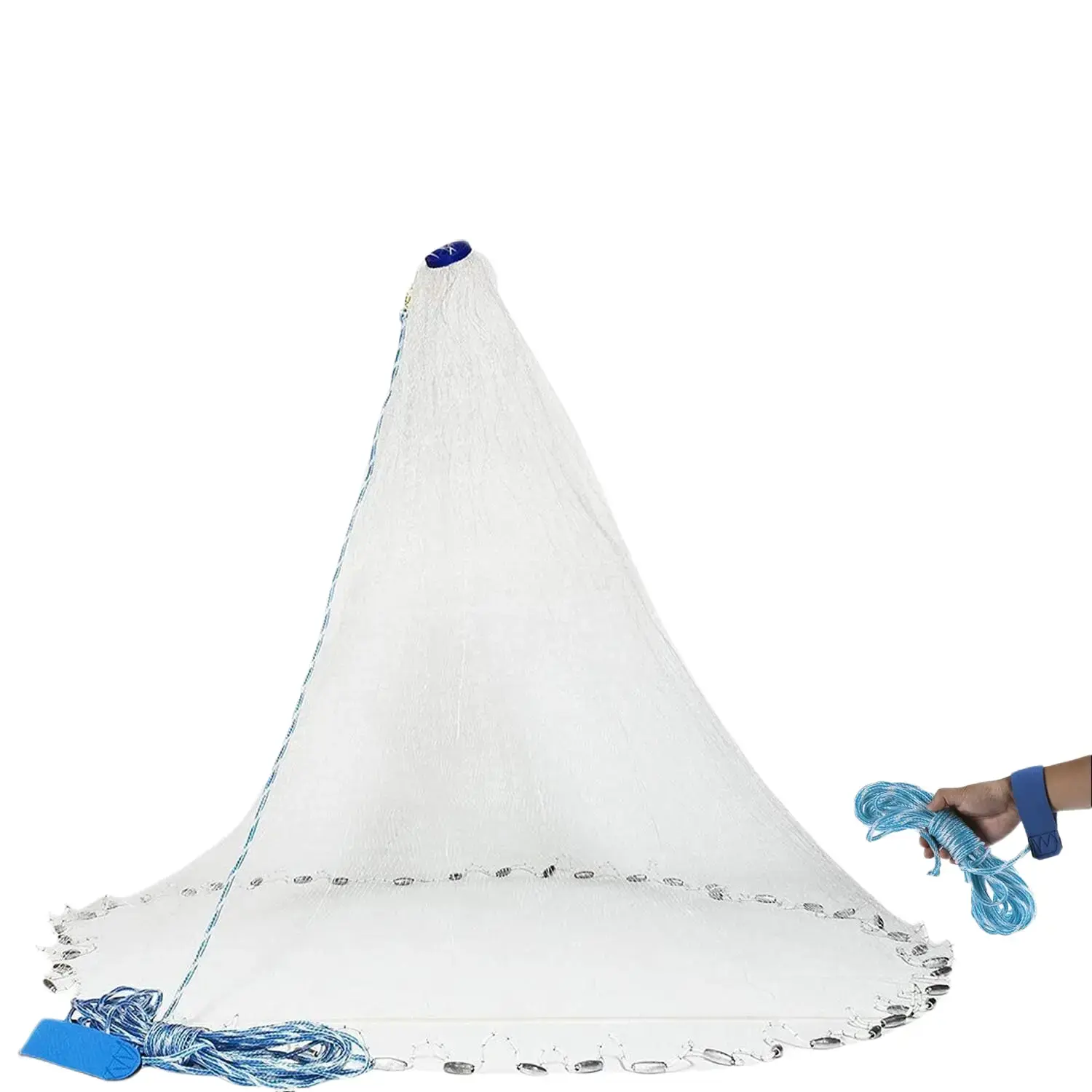 Easy-Throw Hand Cast Net, 6/8/10/12/16FT Strong Nylon Mesh Bait Net, USA-Sold Sports & Outdoor Fishing Accessory