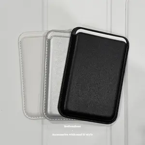 Magnetic wallet for iPhone Lightweight Magnetic Phone Wallet , for Mag-Safe Wallet Tracker, iPhone 17/16/15/14/13/12 de cartera, soporte para 4 tarjetas, Vegan Leather