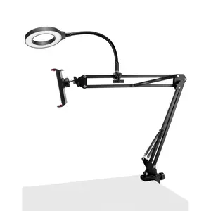 Overhead Camera Mount  Phone With Ring Light Flexible Articulating Arm Stand Holder Phones Clamp On Desk For Live Stream Video Recording And Online Teaching