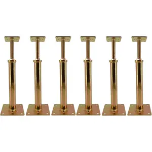 6 count House Floor Jacks  Pole for Leveling, 11" - 16" Height Range, 6 ton Min and Max Height Capacity, Galvanized, 6 Pack