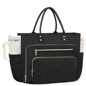 Large Capacity Commuter Laptop Bag, Handbag, Shoulder Bag, Teacher Bag, Multi-Layer Organizer, Business Document Storage