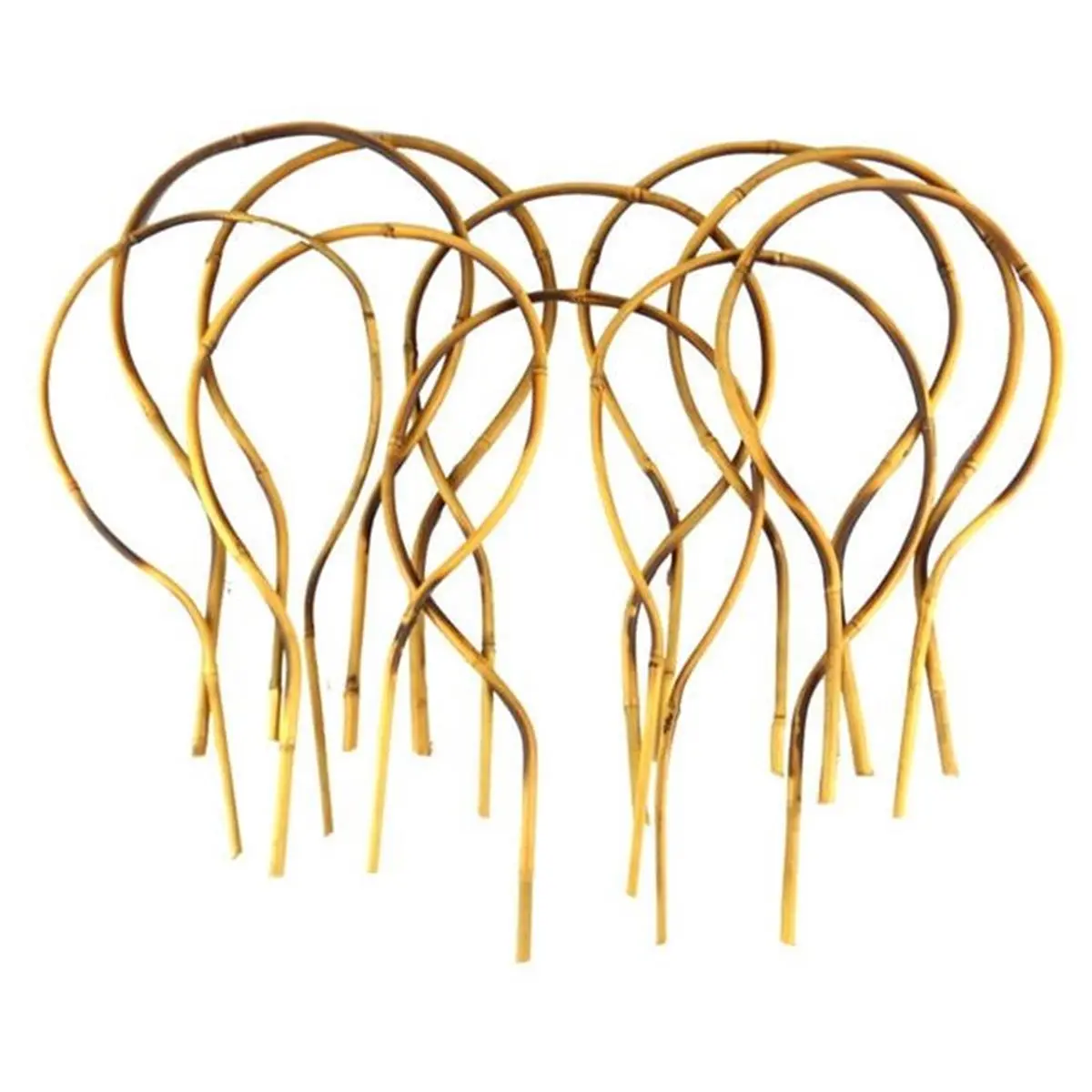 212 MAIN 15 in. Bamboo Loop Stake Set (Pack of 10) - Looped Shape Garden Trellis, Pot and Planter Support, Climb Support for Vegetable Plants, Raised Beds Landscaping, Craft Ideas