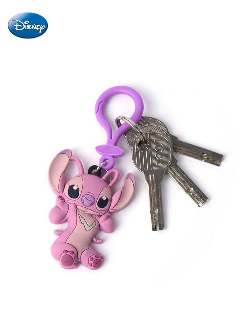 Disney Angel PVC Keychain 1PC Official License Cute Animal Bag Clip Charms Anime Figure Collector Keyring Backpack Decor Durable PVC Soft Rubber Gift
