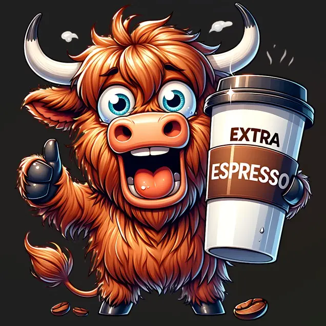 Ready-to-Press DTF Film Heat Transfer - Specialty Custom Highland Cow & Coffee Graphic, DIY Craft Supplies for DIY Decoration & Craft Projects