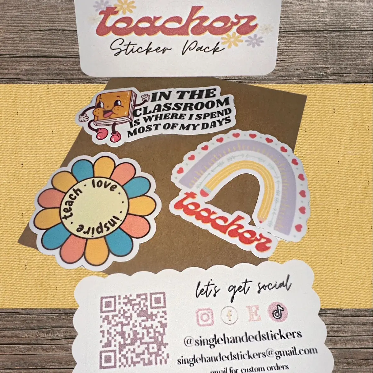 Teacher Sticker Pack - Groovy Stickers - Waterproof Sticker Bundle - Teacher Gift - Back To School