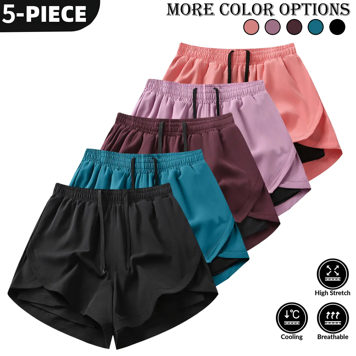 Black - Lake Blue - Wine Red - Purple - Pink