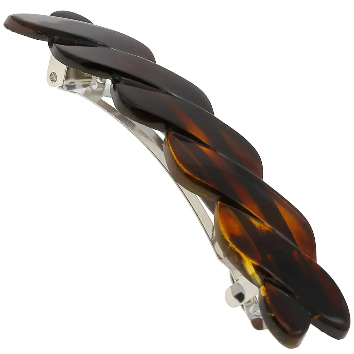 Paris CP2427 French Hair Barrette Clip for Girls Braided, Tortoise Shell, Automatic Clasp, Strong Hold Grip Hair Clips for Women, No Slip Durable Styling Girls Hair Accessories, Made in France