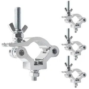 Stage Lighting Equipment & Accessories,Aluminum C‑clamp Scaffolding Heavy Duty Truss Clamps Adjustable 38-42mm/1.5-1.65 inches for Moving head beam lighting (4pack Silver color),summervibes