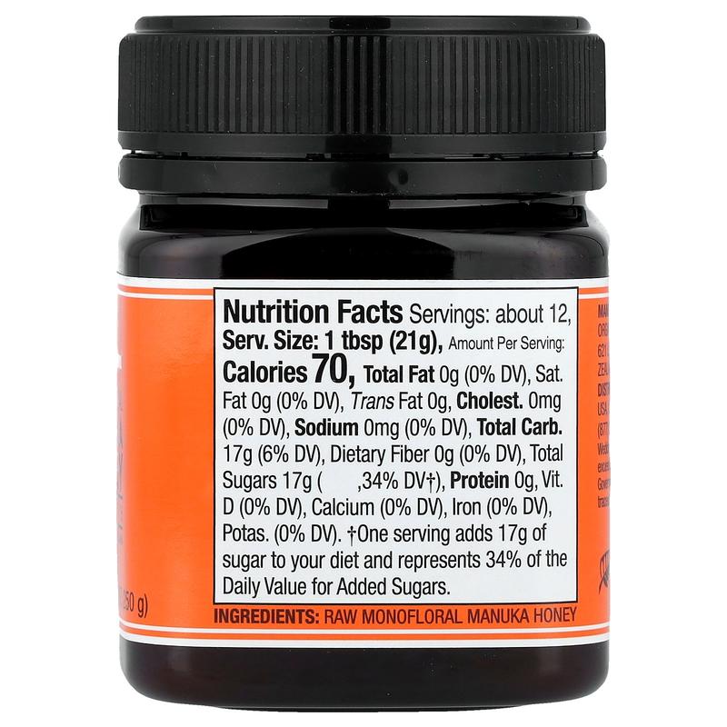Wedderspoon Raw Monofloral Manuka Honey, KFactor™ 16, 8.8 oz (250 g)