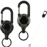 Unisex Black 3-Pack Corrosion-Resistant Military Look Keychain Badge Reels, 60cm Steel Cord, 10 oz Load Support, Non-Bulky Design, Solid Color Adults' Outdoor Fashion Accessory, Multipack Gifts for Him,