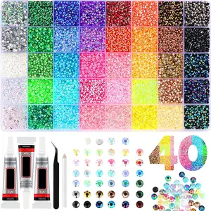 40 Colors 3mm Jelly Rhinestones, 1 Box MulticolorFlatback Resin Gems for Bedazzling,Out Crystals for DIYCrafts Nails Clothing