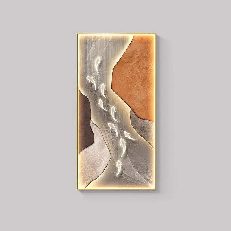 Modern Abstract Fish Art LED Wall Lamp for Corridor & Living Room Style a