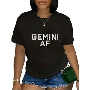 cotton Gemini Astrology Birthday Gift Sign T-Shirt Fashion printing Tshirt for women