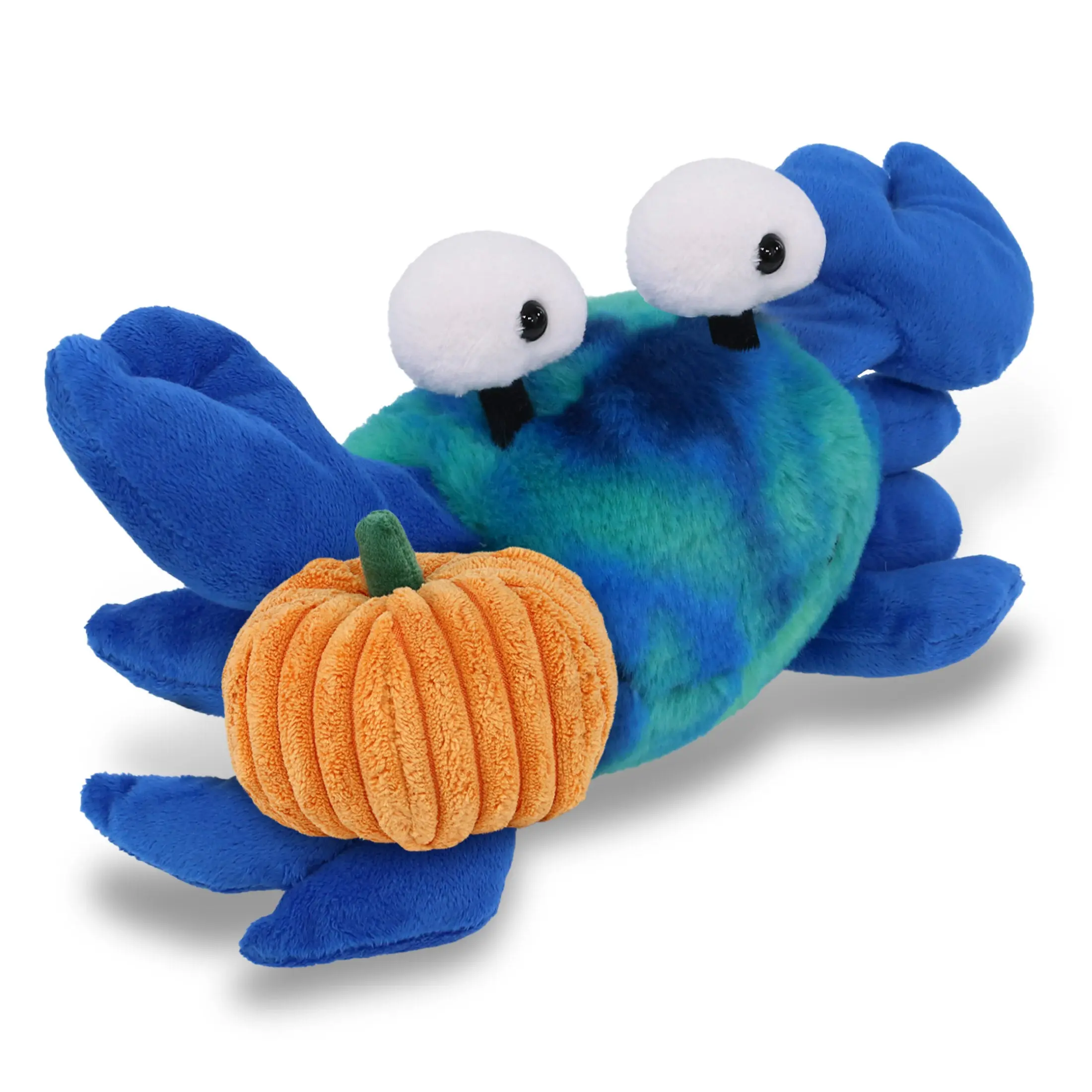 DOLLIBU Blue Tie-Dye Crab Stuffed Animal - 1 Polyester 12lx3.5wx6.5h in Super-Soft Plush, Unisex, Personalization Option, Hand Wash, Halloween Decorations for Kids & Adults