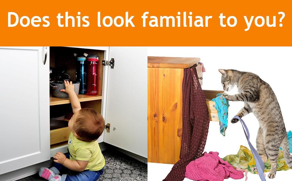 Child Safety Strap Locks (10 Pack) Baby Locks for Cabinets and Drawers, Toilet, Fridge & More. Adhesive Pads. Easy Installation, No Drilling Required, White