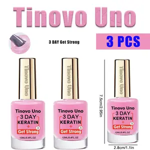 Tinovo Uno Pro 3 Day Get Strong Oil Set  - 3 Bottles 12ml Each - Fast Dring, 3 days Intensive for Healthy&Glossy Nails, Alcohol-Free, Nail Strengthener, Smooth Application, Longlasting Nails, Nail Strengthening Serum