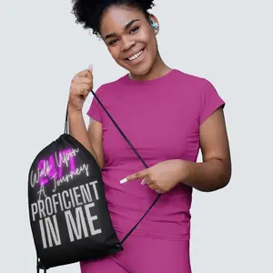 Walk Upon A Journey Proficient In Me Drawstring Bag - Stylish Polyester Backpack for Students & Fitness Enthusiasts - Summer Travel Tote with Spacious Design & Internal Zipper Pocket - Ideal Gift for Birthdays & Graduations