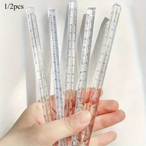 1/2pcs Vibrant Rainbow Triangle Ruler - Fun & Creative DIY Drawing Tool - Transparent, Versatile, & Durable - Perfect for Students, Artists, & Office Use