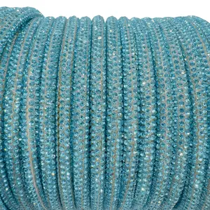 Aquamarine Corded Rhinestone Rope