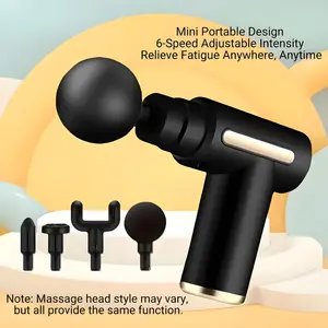 Compact Myofascial Gun Upgrade Version, Four Colors Available, Full Accessories Set, 6 Speed Settings + 4 Massage Heads, Ideal for Neck Shoulder Leg Massaging