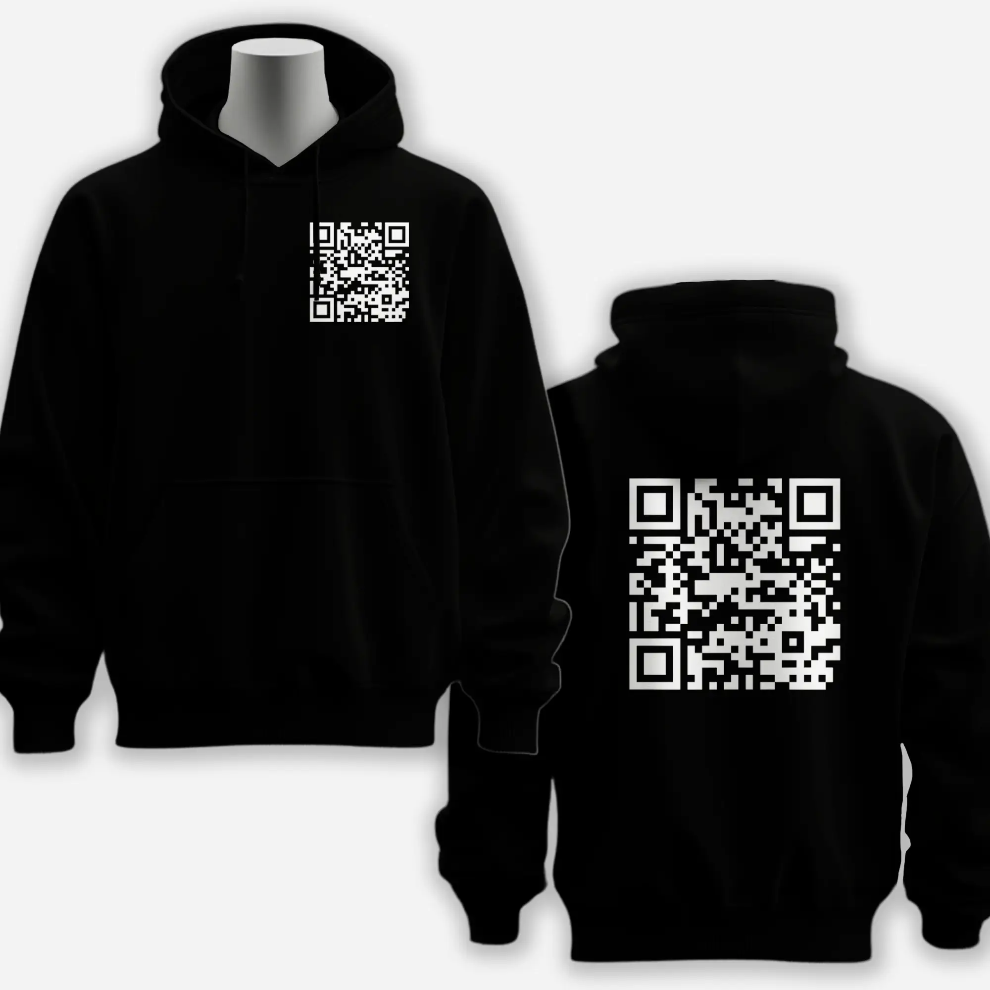 Funny FU QR Code Hoodie - Casual Pullover - Funny Gifts For Men