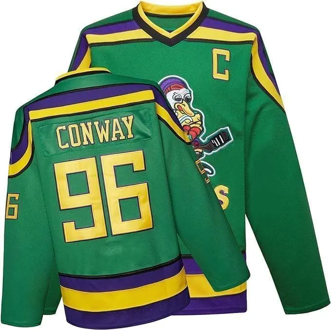 Mighty Ducks Movie Hockey Jersey 90S Hip Hop Adults Clothing for Party Conway #96