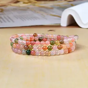 Natural Yanyuan Agate 3-Layer Wrap Bracelet, Lucky Wealth & Fortune Multi-Gemstone Beaded Bracelet, Healing Crystal Energy Jewelry for Women