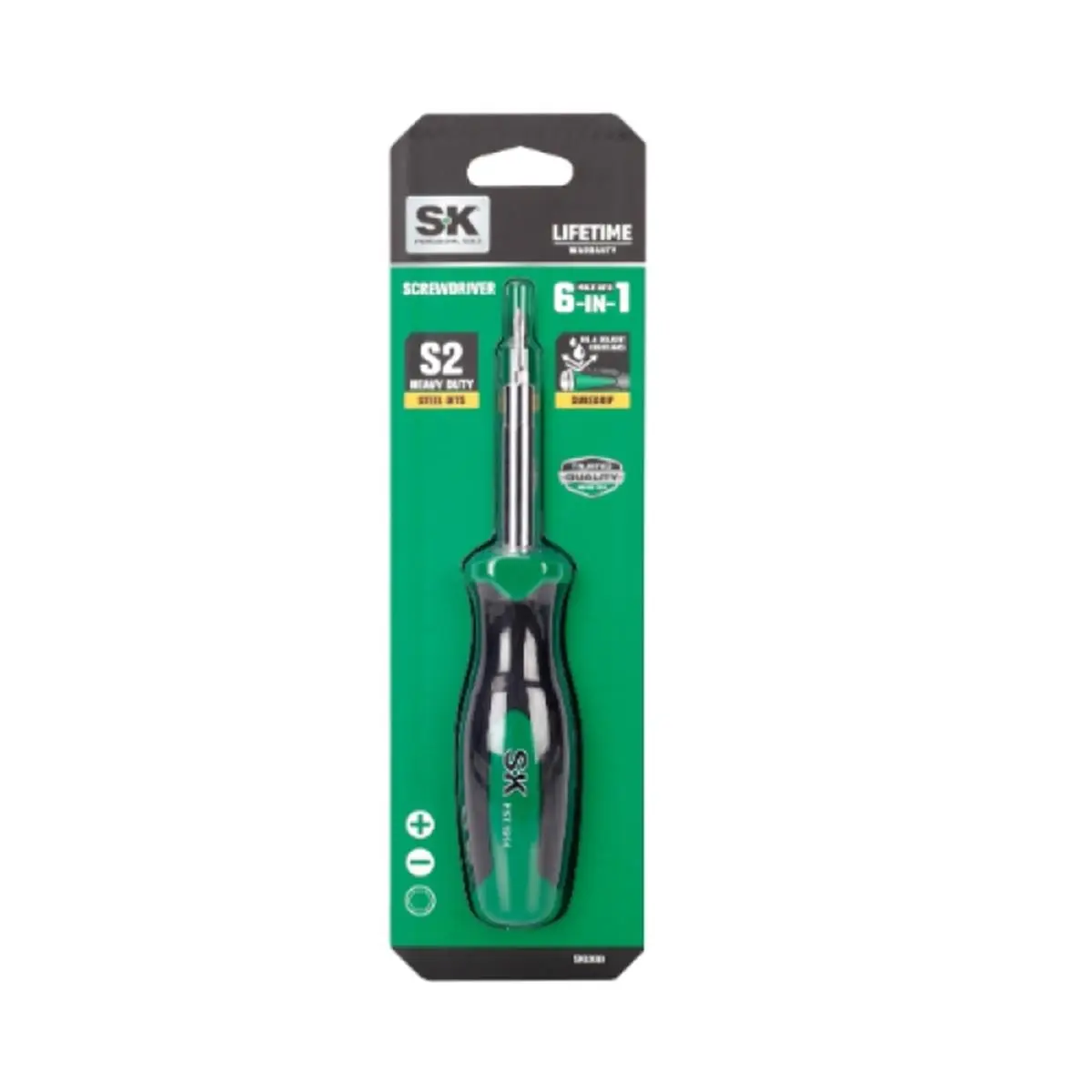 212 MAIN 6-in-1 Multi-Heads Screwdriver, Chrome Plating, Sure Grip Steel Construction, Versatile Tool Set for Multiple Fastening Tasks