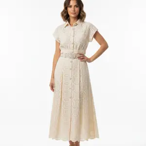 Set beige embroidered