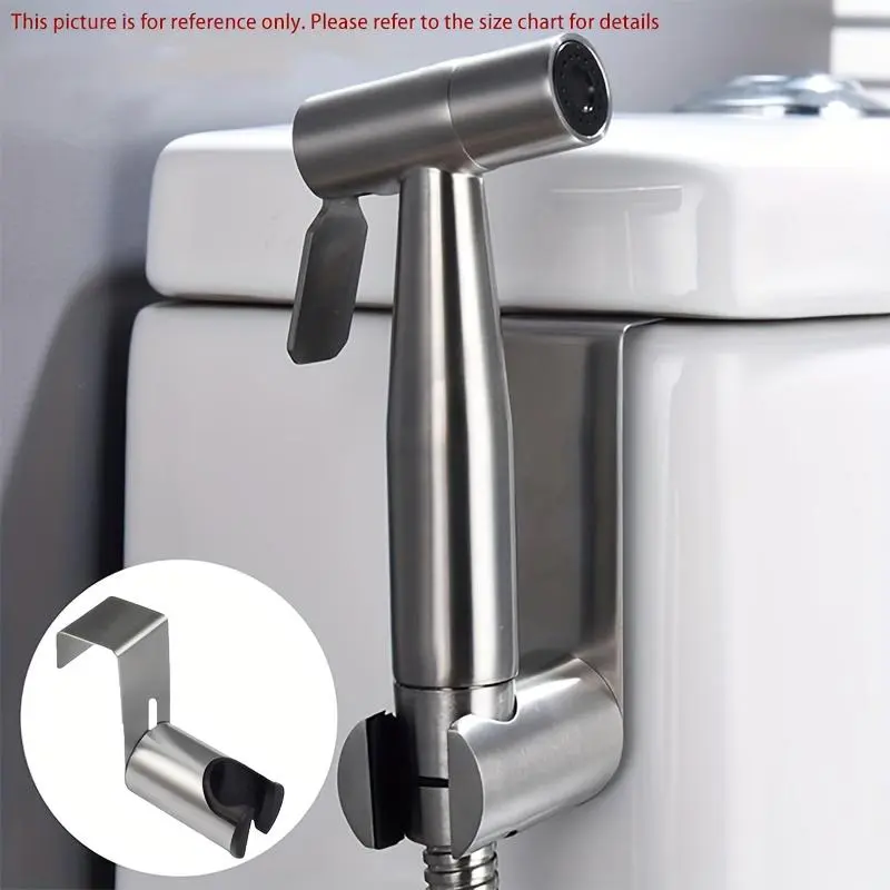 04 Stainless Steel Punch-Free Toilet Bidet Sprayer Female Washer Shower Hose Bracket Hook Water Tank Seat Base, 1Pc, Bidets & Bidet Parts