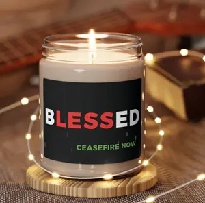 MJOY bLESSed Candle - Standing for Ceasefire NOW