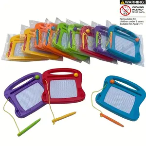 12-Pack Mini Magnetic Drawing Boards, Kids Erasable Scribble & Sketch Pads, Writing Board, Perfect for Birthday Party Favors and Gift Bags, Assorted Colors (Red, Yellow, Blue, Green, Purple, Orange), Plastic
