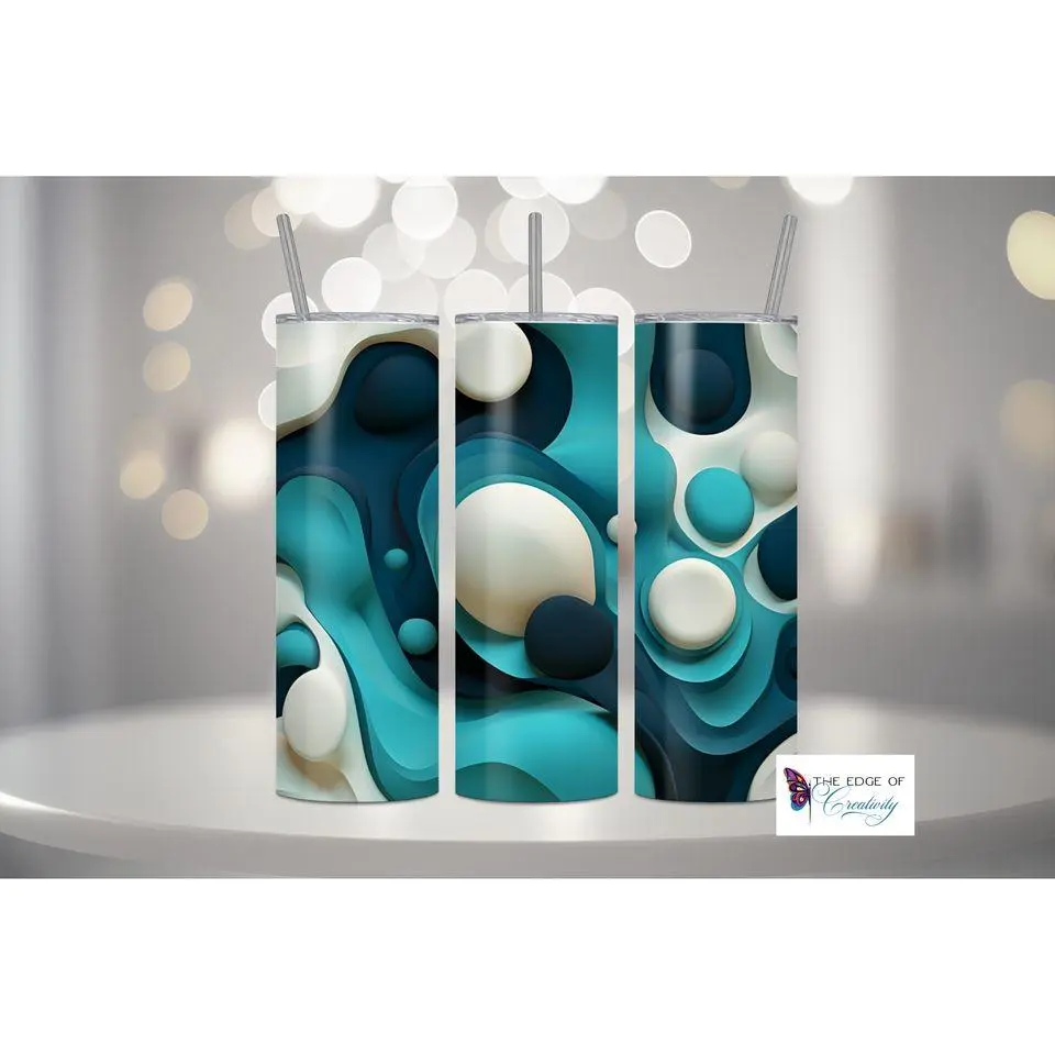 Abstract Blue Bubbles Tumbler