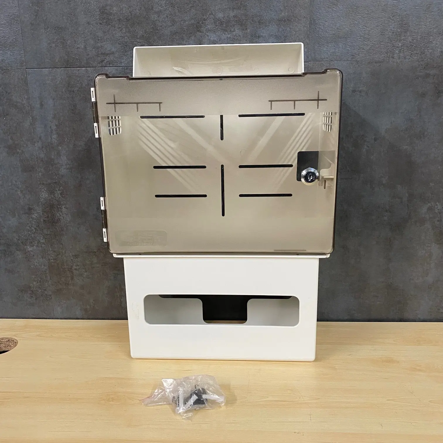Sharp Container Cabinet and Glove Holder