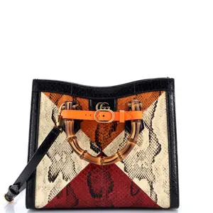 Pre-owned GUCCI Bamboo, Python, Exotic Tote Bags REBAG Diana NM Bamboo Handle Tote Python Small by Rebag