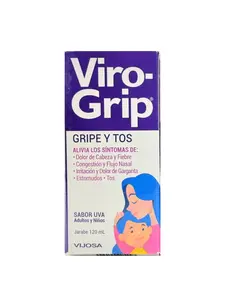 Viro-Grip Jarabe 120mL - Original - Formula mejorada Sabor Uva - Grape Flavor Supplement