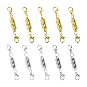 10 Pcs Gold and Silver Color Tone Magnetic Lobster Clasp for Jewelry Necklace Bracelet