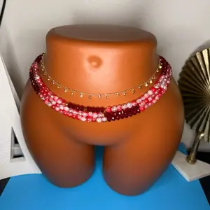 Scarlet Crystal Kiss waist beads (1pc)