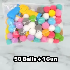 Cat Toy Ball Launcher Set - 50/100 Colorful Balls & Cannon