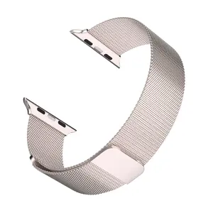 FINESTONE Milanese Loop Bands Compatible with AppleWatch Band 38mm 40mm 41mm 42mm 44mm 45mm 49mm Women Men, Magnetic stainless steel Mesh Loop StrapWristband for iWatch Series Ultra 2/1 WatchBands Accessories Wearable Metal Colorful Adjustable