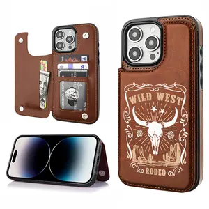 Cowboy Retro Coors Beer Lover Trendy Western Style Card Holder Wallet Brown Black Pink Casing For SAMSUNG GALAXY S22 S23 S24 S25 ULTRA PLUS iphone 16 15 14 13 12 PRO PLUS MAX PU Leather Stylish Gift Shockproof Protection Anti-Drop Phone Cases Shell Cover