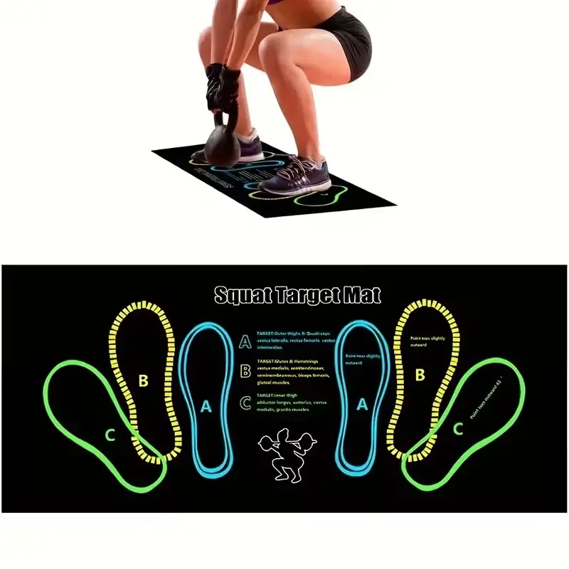 Squat Guide Step Mat, Lightweight Portable Squat Training Pad, Anti-Slip Fitness Cushion for Leg Core Abdominal Exercise Home Workout
